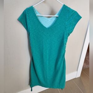 Teal/Green And Baby Blue V-Neck Reversible Dress